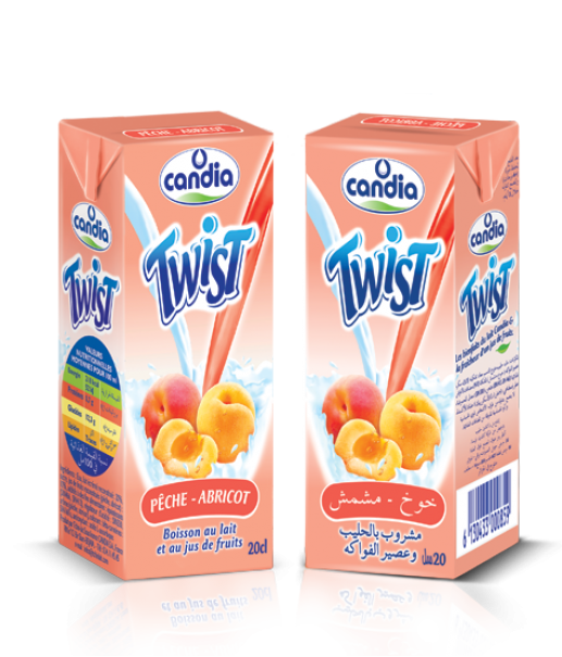 produit candia algérie Twist Pêche Abricot
